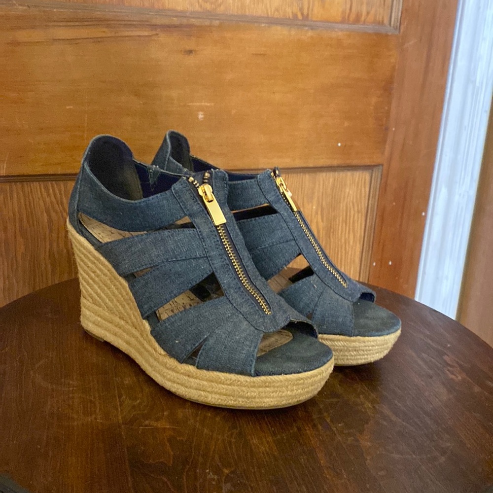 Denim Wedge Heels